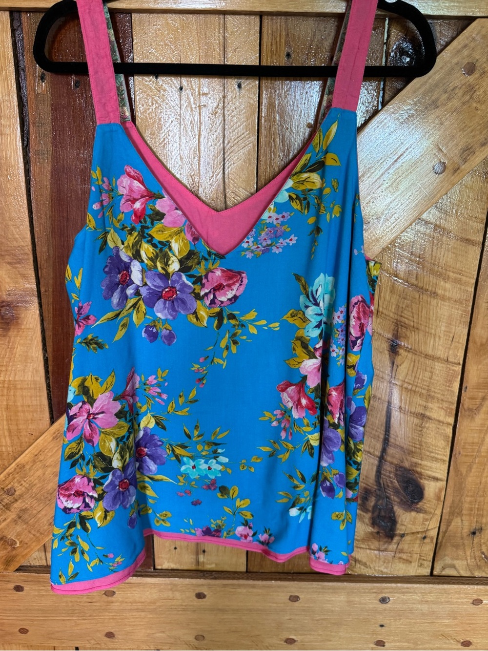 ARATTA SILENT JOURNEY NWT Floral Camisole in Bright Blue and Pink/ Reversible